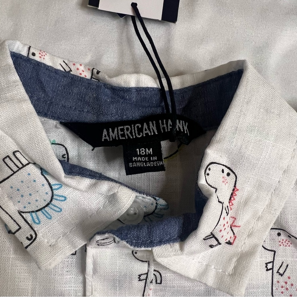NWT American Hawk Toddler Dinosaur Button Up Shirt & Jeans‎ Outfit Set 18M - Picture 4 of 6